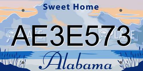 AE3E573 Alabama License Plate