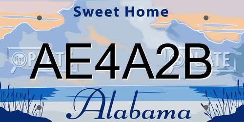 AE4A2B Alabama License Plate