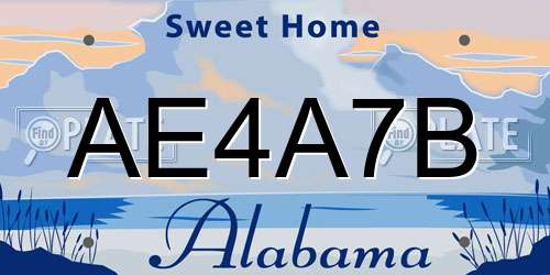 AE4A7B Alabama License Plate