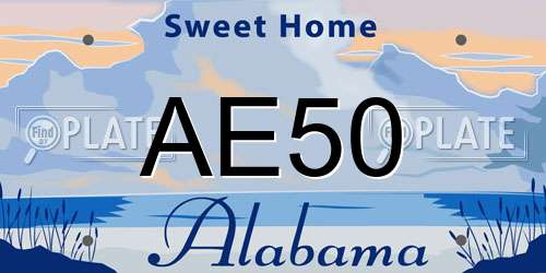 AE50 Alabama License Plate