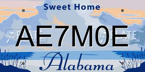 AE7M0E Alabama License Plate