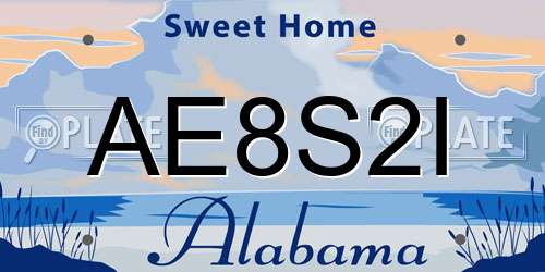 AE8S2I Alabama License Plate