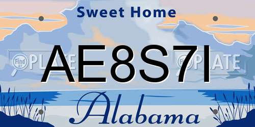 AE8S7I Alabama License Plate