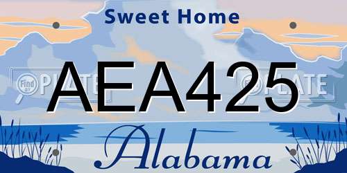 AEA425 Alabama License Plate