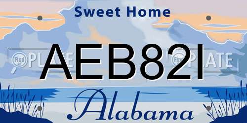 AEB82I Alabama License Plate