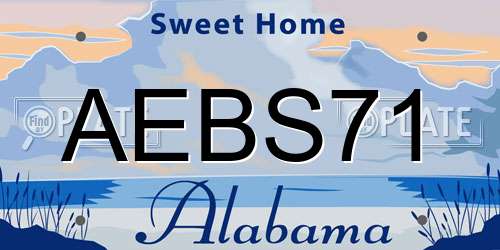 AEBS71 Alabama License Plate