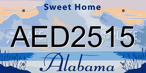 AED2515 Alabama License Plate
