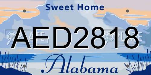 AED2818 Alabama License Plate