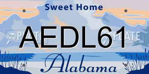 AEDL61 Alabama License Plate