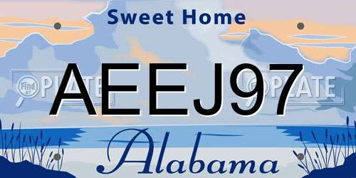 AEEJ97 Alabama License Plate