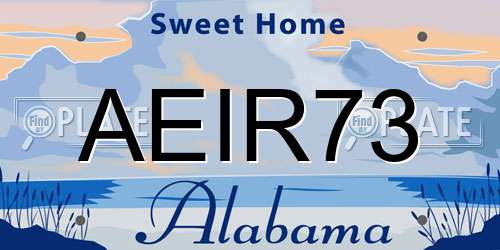 AEIR73 Alabama License Plate