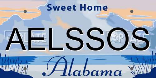 AELSSOS Alabama License Plate