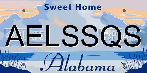 AELSSQS Alabama License Plate