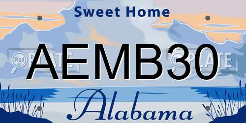 AEMB30 Alabama License Plate