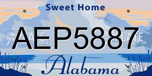 AEP5887 Alabama License Plate