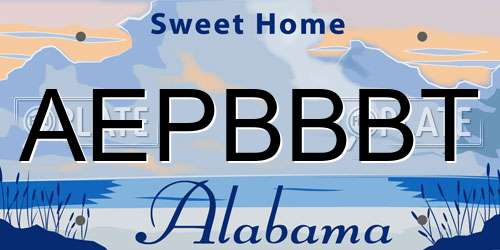 AEPBBBT Alabama License Plate