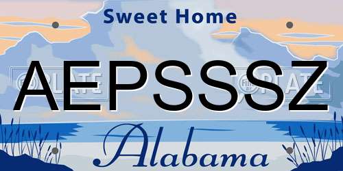 AEPSSSZ Alabama License Plate