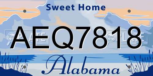 AEQ7818 Alabama License Plate