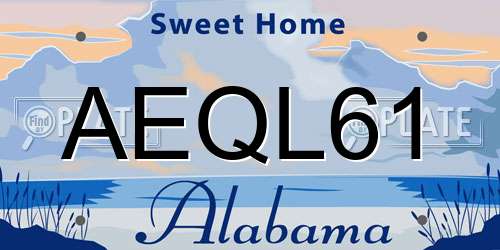 AEQL61 Alabama License Plate