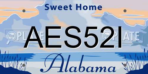 AES52I Alabama License Plate