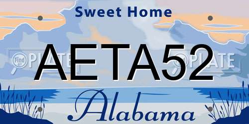 AETA52 Alabama License Plate
