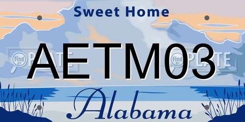AETM03 Alabama License Plate