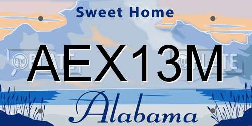 AEX13M Alabama License Plate