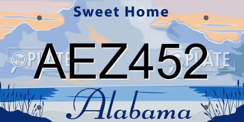 AEZ452 Alabama License Plate
