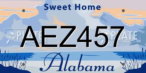 AEZ457 Alabama License Plate