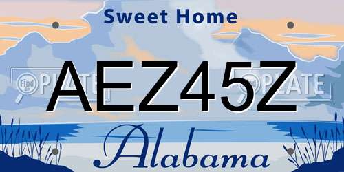 AEZ45Z Alabama License Plate