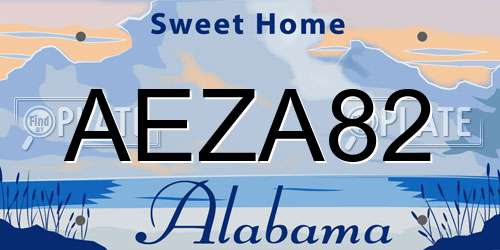 AEZA82 Alabama License Plate