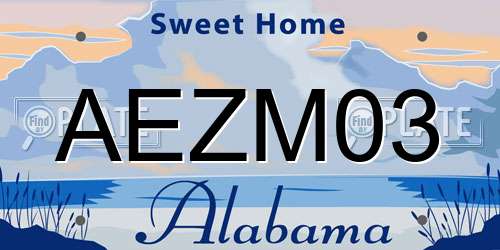 AEZM03 Alabama License Plate