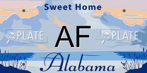 AF Alabama License Plate