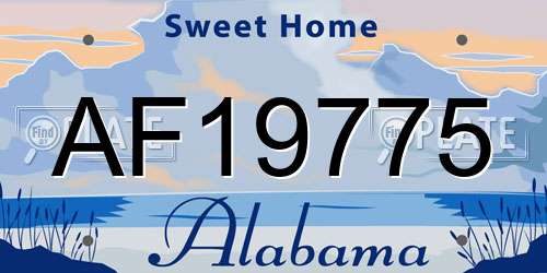 AF19775 Alabama License Plate