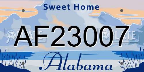 AF23007 Alabama License Plate