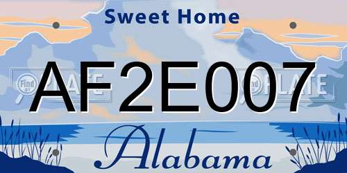 AF2E007 Alabama License Plate