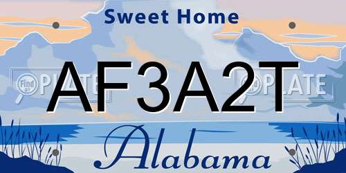 AF3A2T Alabama License Plate