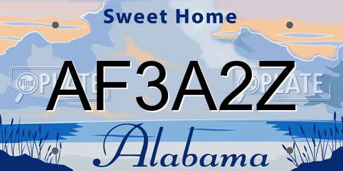 AF3A2Z Alabama License Plate