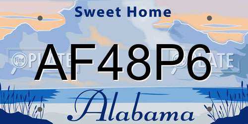 AF48P6 Alabama License Plate