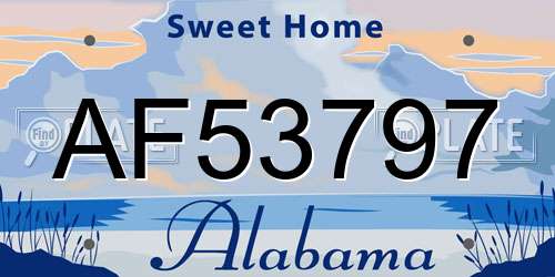 AF53797 Alabama License Plate