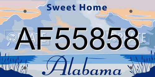AF55858 Alabama License Plate