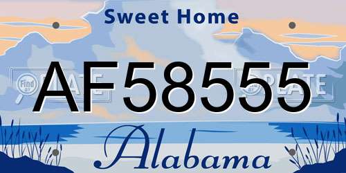 AF58555 Alabama License Plate