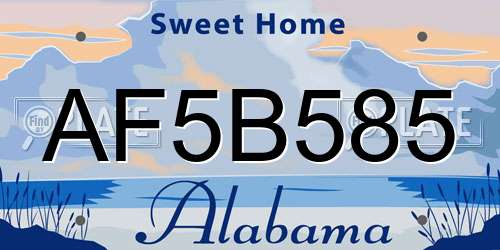 AF5B585 Alabama License Plate