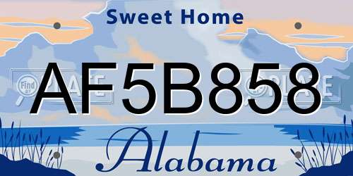 AF5B858 Alabama License Plate