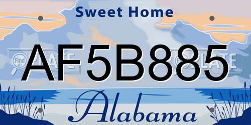 AF5B885 Alabama License Plate