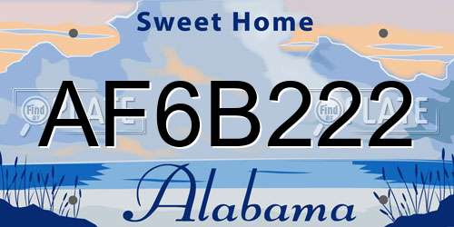 AF6B222 Alabama License Plate