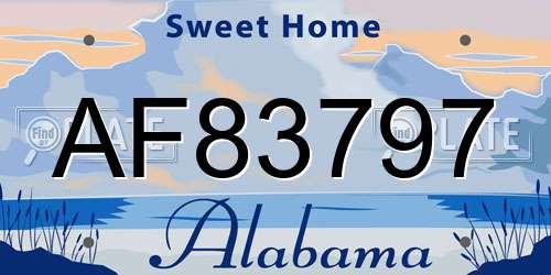 AF83797 Alabama License Plate