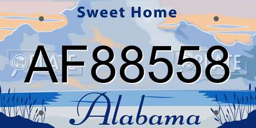 AF88558 Alabama License Plate
