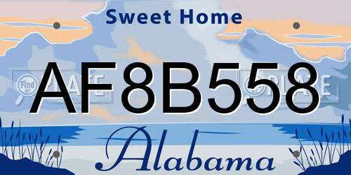AF8B558 Alabama License Plate