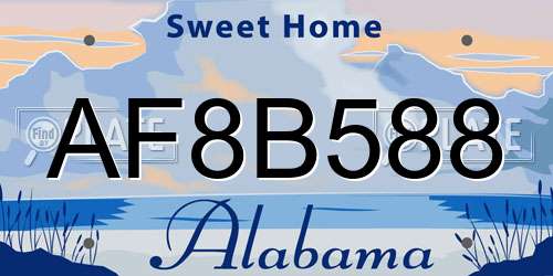 AF8B588 Alabama License Plate